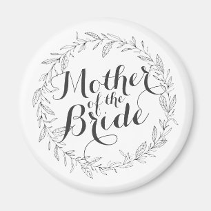Íman Mãe da Noiva Simples Casamento Floral   Magnet