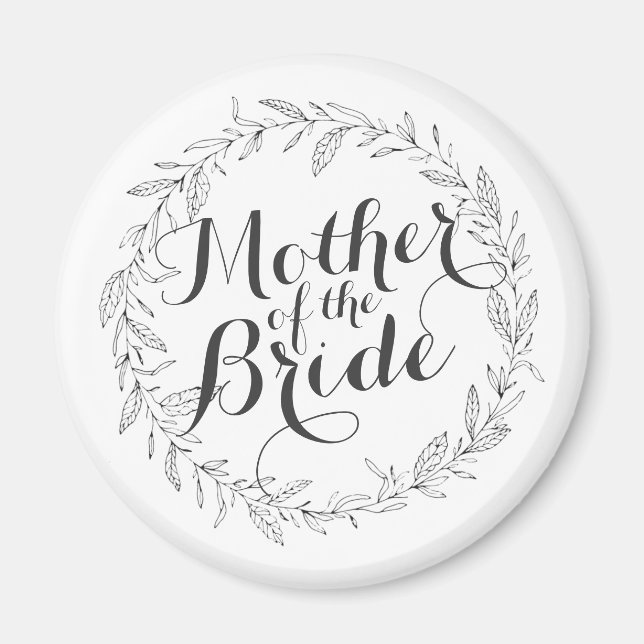 Íman Mãe da Noiva Simples Casamento Floral | Magnet (Frente)
