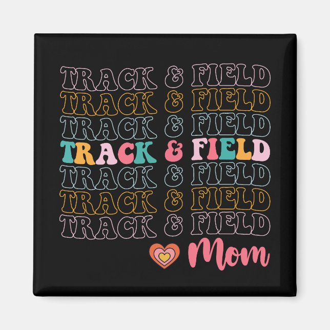 Íman Mãe de Atletismo Groovy Dia das Mães Correndo (Frente)