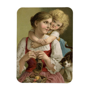 Íman Mãe de confecção de malhas do vintage