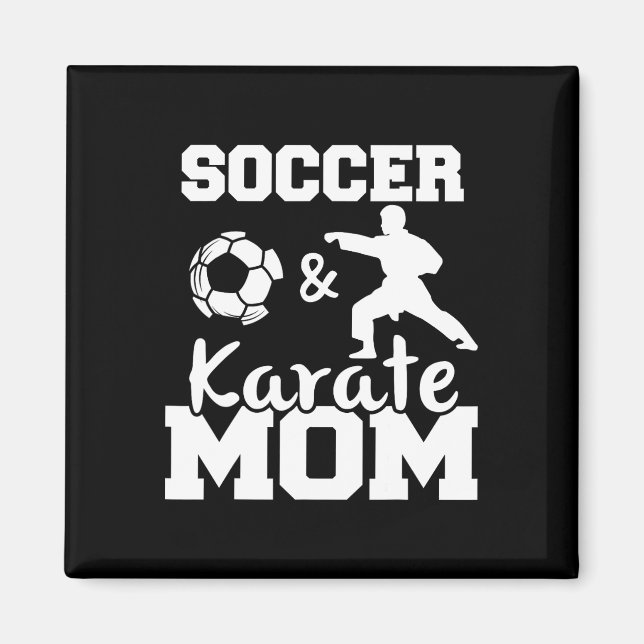 Íman Mãe de Futebol e Karate Funny Jogadora de Futebol  (Frente)