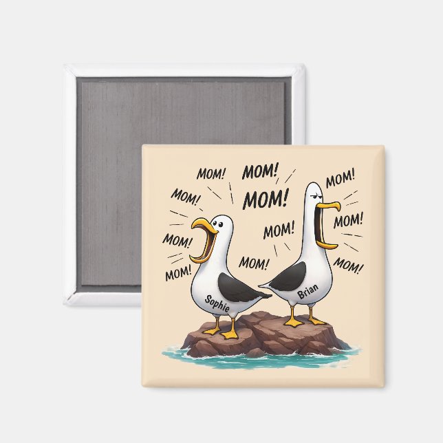 Íman Mãe de Gaivota Divertida Personalizada (Front/Back)