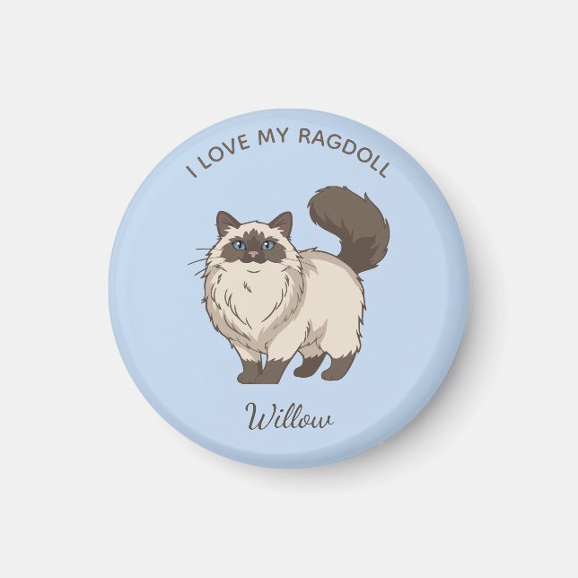 Íman Mãe de Gato Ragdoll Personalizado (Frente)