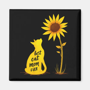 Íman Mãe de gato sempre girassol gatinho amante de anim