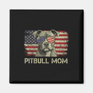 Íman Mãe de Pitbull Amantes de Cães Bandeira Americana 