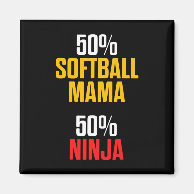 Íman Mãe de Softball Mãe Orgulhosa Jogadora de Equipe _ (Frente)