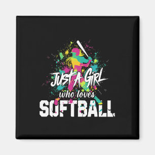 Íman Mãe de Softball Só Uma Garota Que Ama Softball