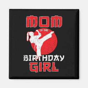 Íman Mãe Do Caratê De Aniversário, Garota Taekwondo