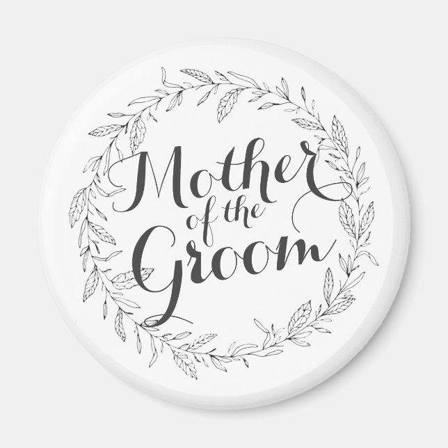 Íman Mãe do Casamento Floral Simples do Groom | Magnet (Frente)