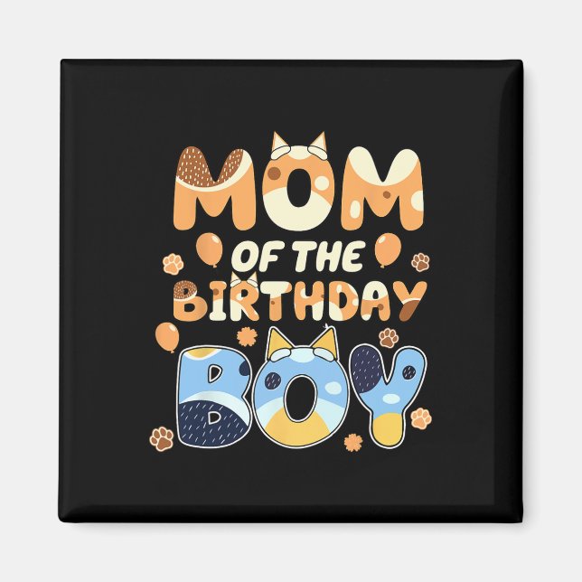 Íman Mãe Do Dia de as mães De Cachorro Azul E Engraçado (Frente)