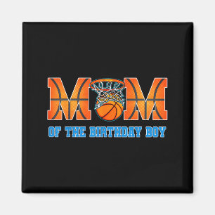 Íman Mãe do menino de aniversário tema de basquete famí
