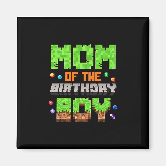 Íman Mãe Do Menino Do Aniversário Pixel Jogo Eletrônico (Frente)