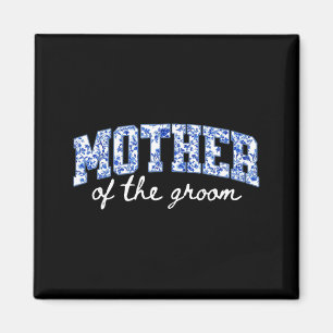 Íman Mãe do noivo floral azul chinoiserie