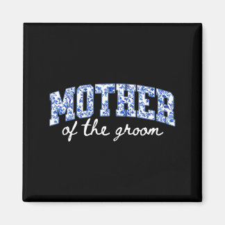 Íman Mãe do noivo floral azul chinoiserie