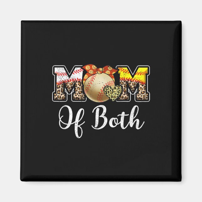 Íman Mãe Dos Dois Bun Mama Mama De Beisebol Mãezinha (Frente)