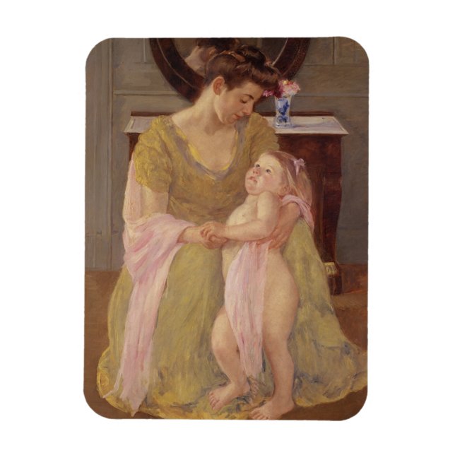 Íman Mãe e Criança com Rosa | 1908 (Vertical)