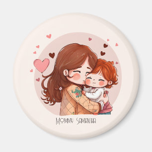 Íman Mãe e Filha Cachorro Vermelho Personalizados