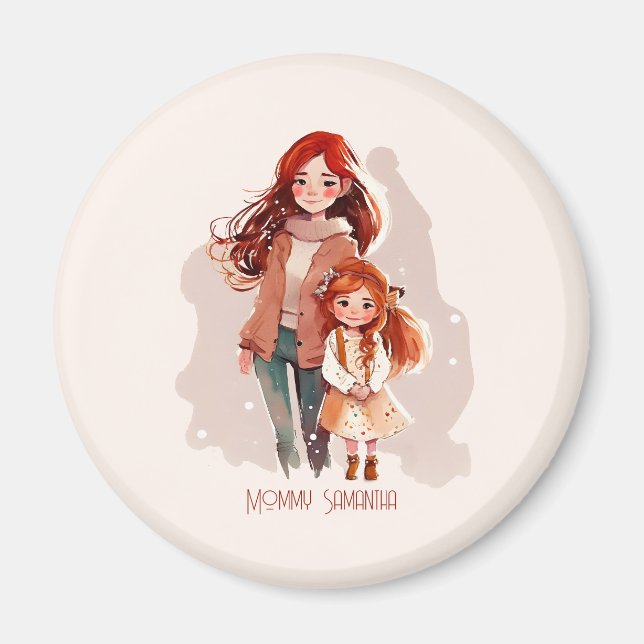 Íman Mãe e Filha Elegantes Personalizadas (Frente)