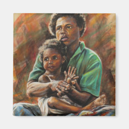 Íman Mãe e filha em Papua-Nova Guiné