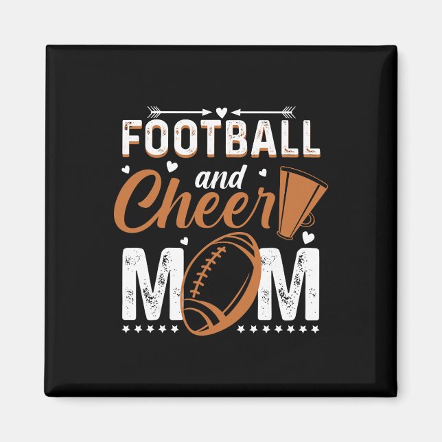 Íman Mãe engraçada de cheerleading Footll e Cheer Mom _ (Frente)