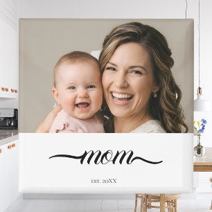 Íman Mãe Estabeleceu Foto Personalizada Ano Branco 