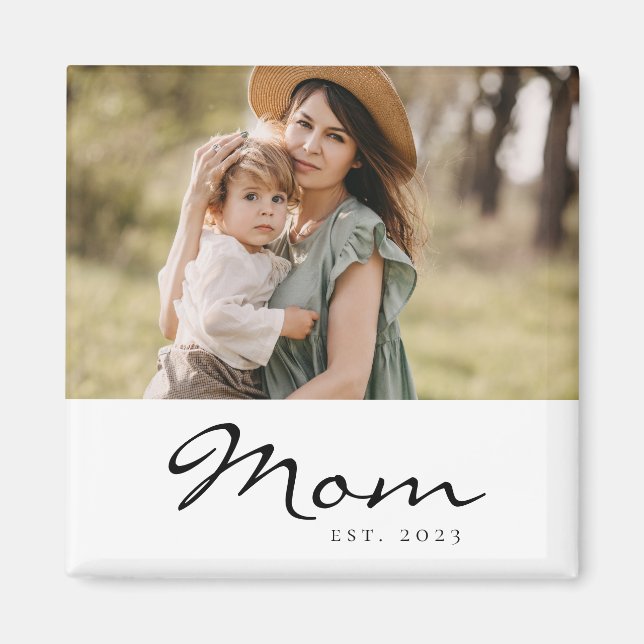 Íman Mãe Estabelecida em Letra Preta (Frente)