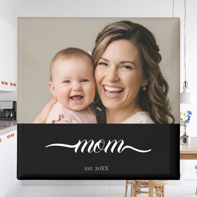 Íman Mãe Estabelecida Foto Personalizada Ano  (Criador carregado)