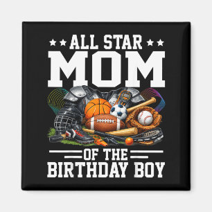 Íman Mãe Estrela do Menino de Aniversário Basquete Fute