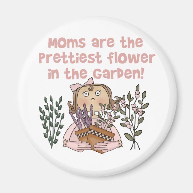 Íman Mãe Flor Prettiest no Jardim (Frente)
