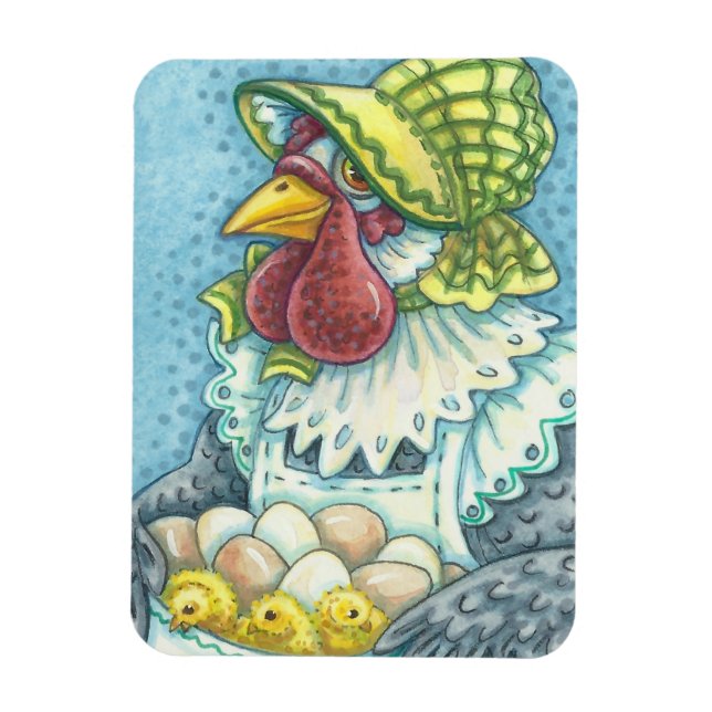 ÍMAN  MÃE HEN, OVOS E PINTINHOS - MAGNET DE FRANGO (Vertical)