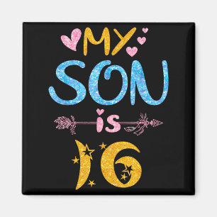 Íman Mãe pai mamãe papai feliz aniversário filho tem 16