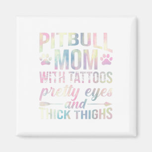 Íman Mãe Pitbull Feminina Com Tatuagens Olhos Bonitos G