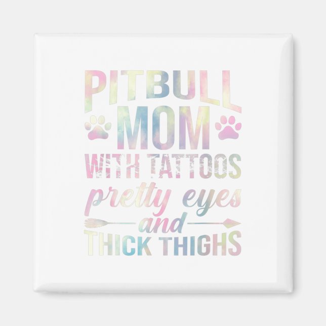 Íman Mãe Pitbull Feminina Com Tatuagens Olhos Bonitos G (Frente)
