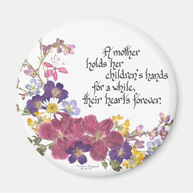 Íman Mãe segura coração de criança (Frente)