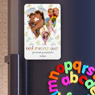 Íman Mãe Tipografia de Flor Selvagem Bonito Art 4 Foto