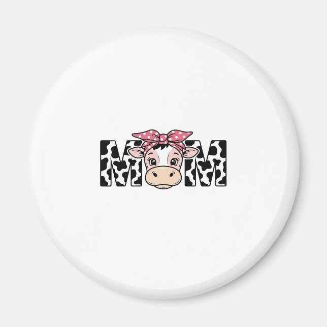 Íman Mãe Vaca Fofa com Laço Design Gráfico_1 (Frente)