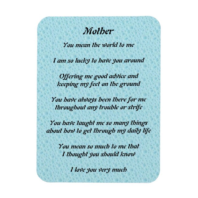Íman Mães Poem Magnet (Vertical)