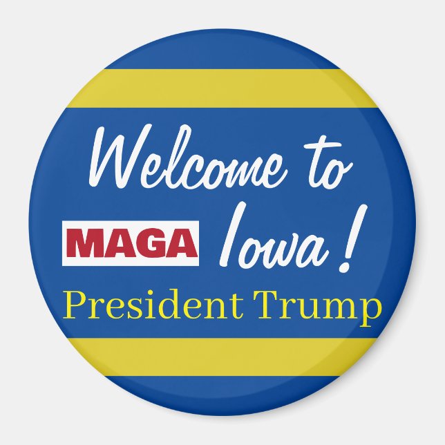 Íman MAGA Bem-vindo ao Presidente do Iowa Trump Rally (Frente)