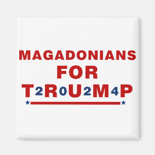 Íman Magadonianos Para Trump 2024 Red Blue Star