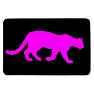 Íman Magenta Cougar Puma Mountain Lion Silhout
