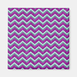Íman Magenta Foil e Teal ZigZag Padrão