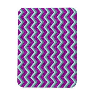 Íman Magenta Foil e Teal ZigZag Padrão