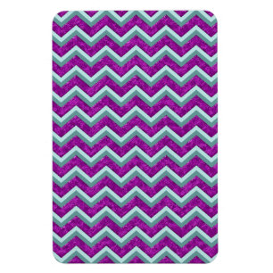 Íman Magenta Foil e Teal ZigZag Padrão