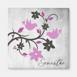 Íman Magenta Lovebird Personalizado Magnet