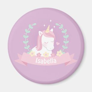 Íman Magia Branca Brilhante Flores do Unicórnio Girls M