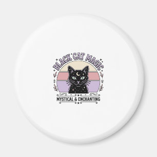 Íman Magia de Gato Preto Gato Preto Arte Vetorial Vinta