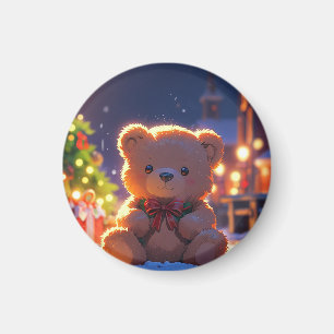 Íman Magia de Natal do Ursinho de Pelúcia na Aldeia Nev
