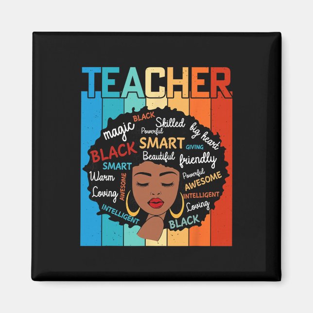 Íman Magia de Professora Negra Educação História Negra  (Frente)