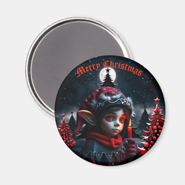 Íman Magia do elfo gótico debaixo da lua de cheio. (Front/Back)