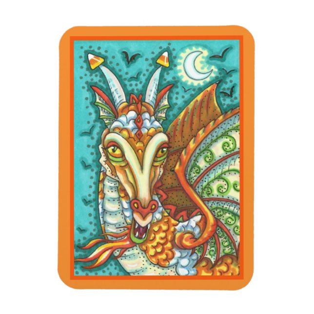 ÍMAN  MAGIC CANDY CORN DRAGON, HALLOWEEN FANTASY BEAST (Vertical)